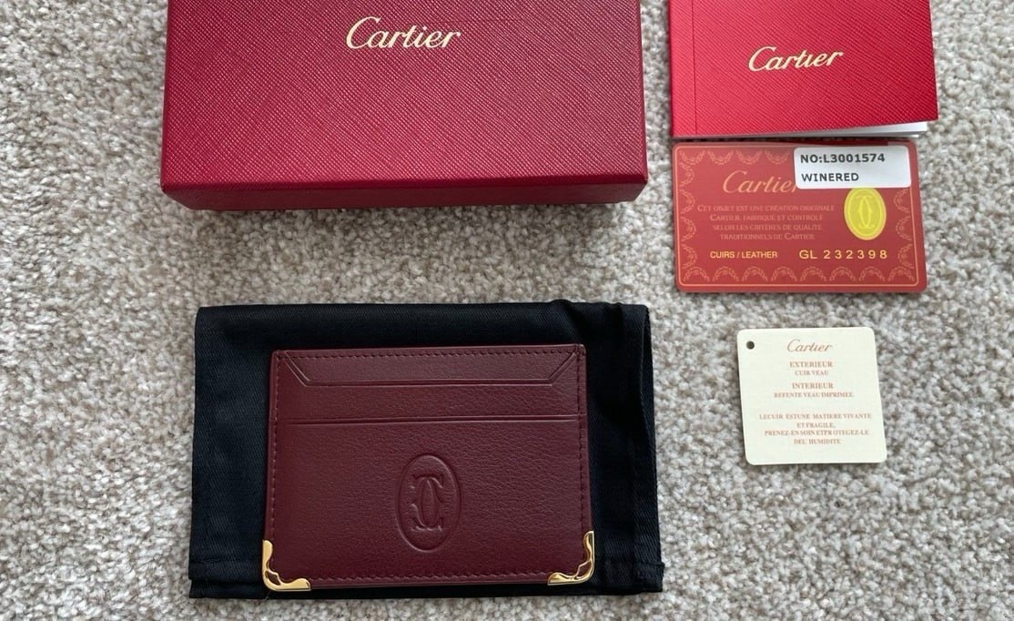 Cartier Must de Cartier Red Leather Card Holder Wallet Luxury – NIB