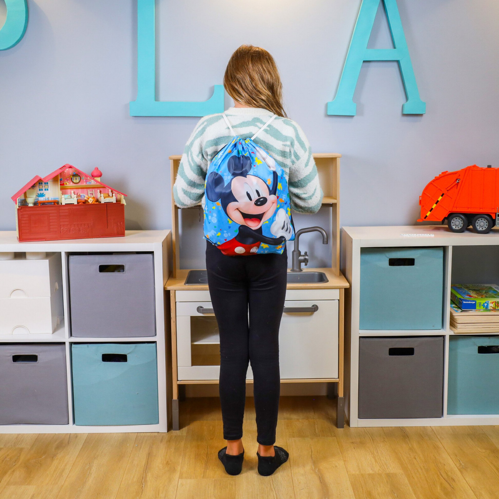 18 Inch Kids Licensed Cartoon Cinch Bag Travel Backpack Drawstring Tote
