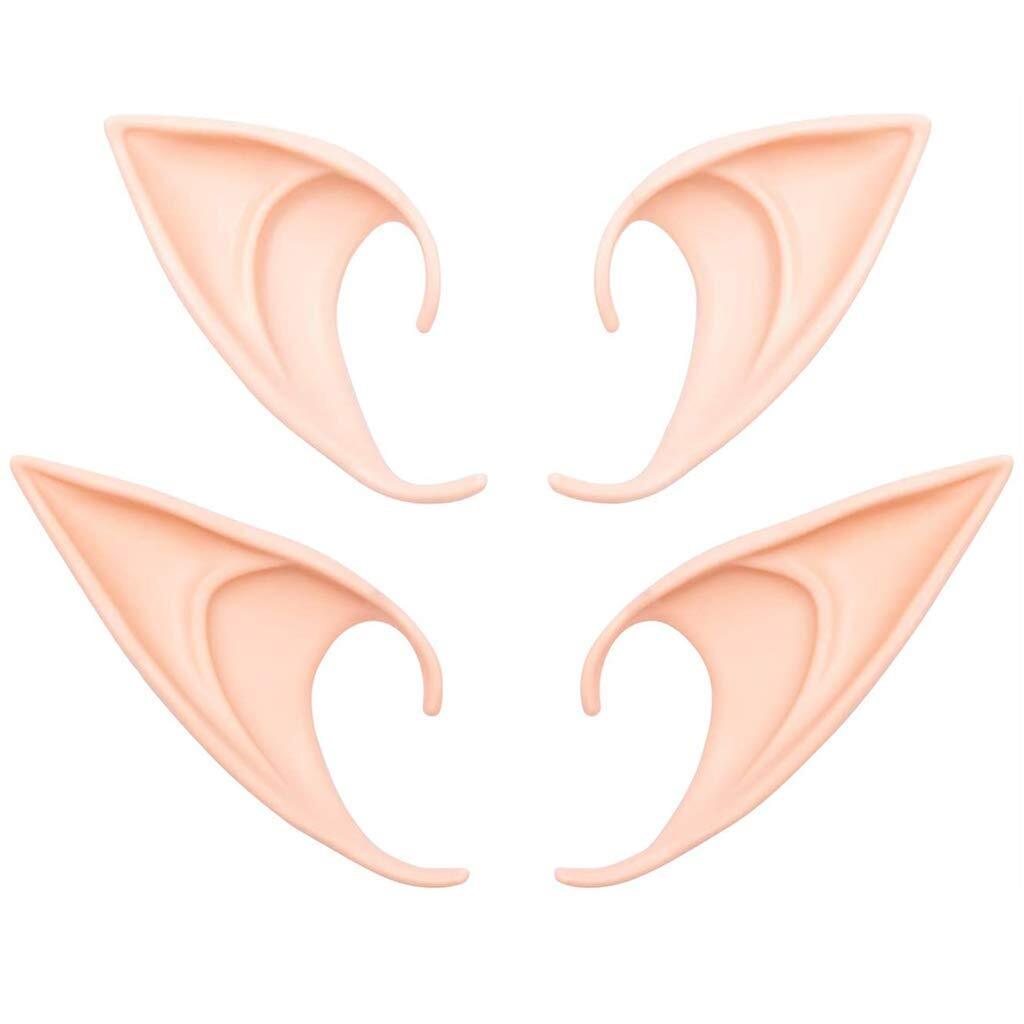 2 Pairs Halloween Elf Ears – Medium and Long Style Cosplay Fairy Pixie Elf Ears