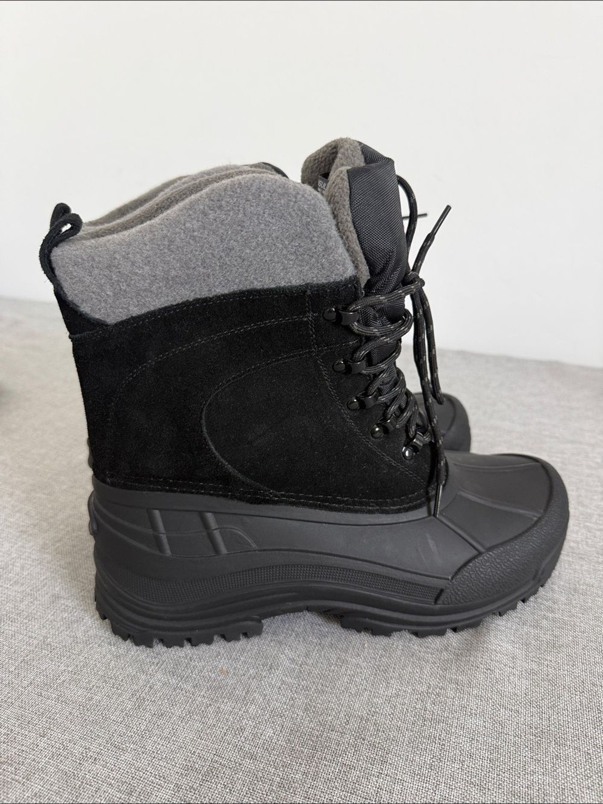 NORTIV 8 Men’s Insulated Waterproof Winter Snow Boots Black Size 9