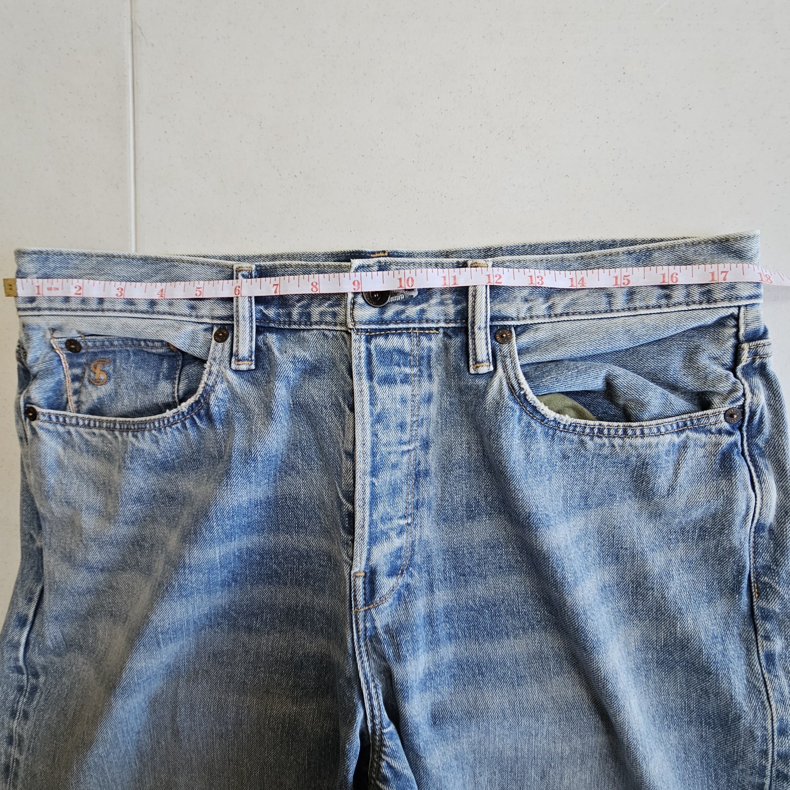 Todd Snyder Relaxed Fit Selvage 12.5 oz Denim Jeans 34×34 Light Wash Button Fly