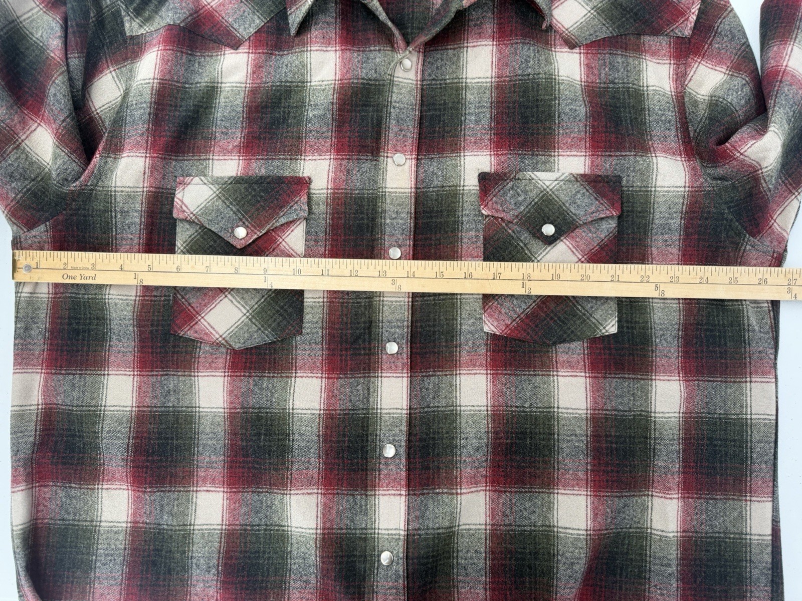 VTG Pendleton Western Wear Pearl Snap Wool Plaid Flannel Shirt Sz XL Cowboy