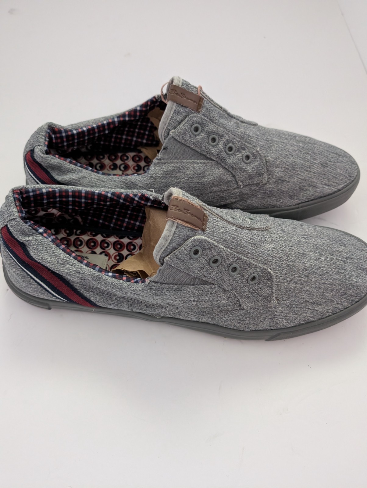 Mens Ben Sherman Gray Canvas Shoes Size 12
