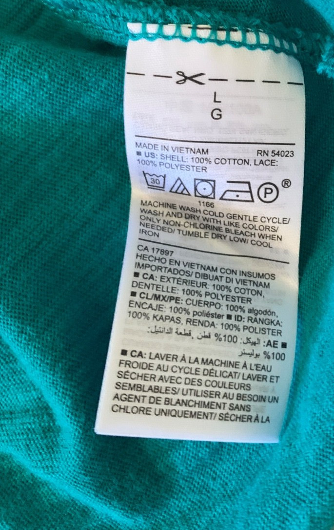 Old navy teal green cold shoulder lace top size large