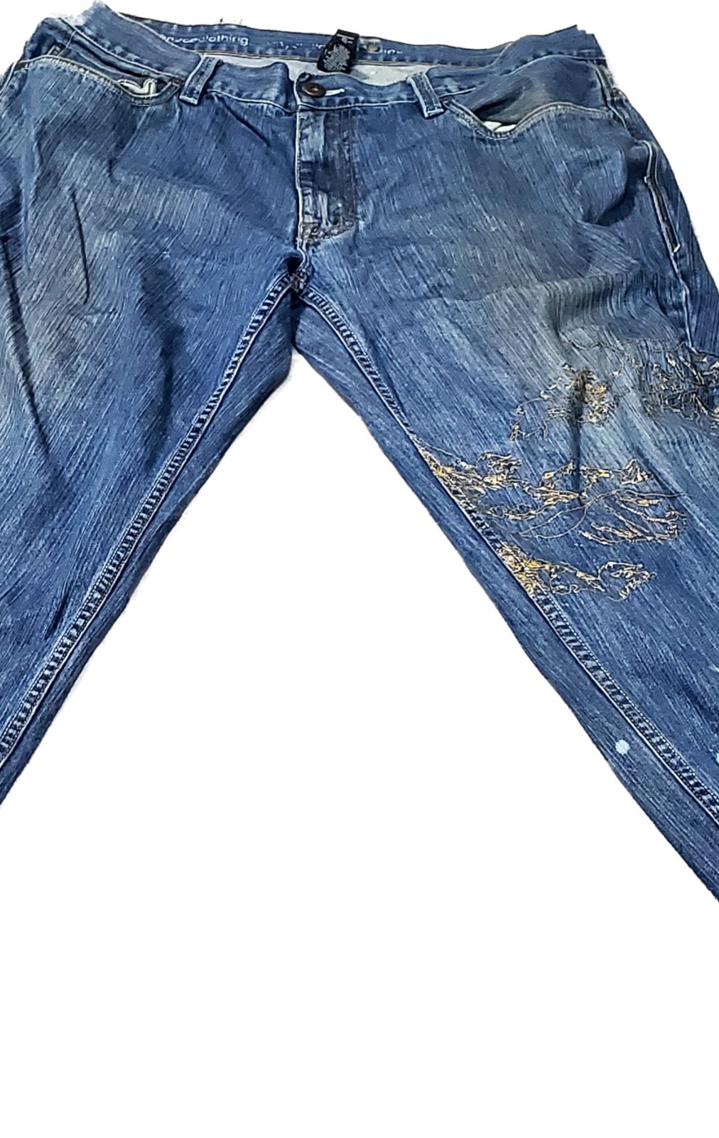 VTG 90s Baggie Jeans Men’s 40 – Distressed Hip Hop Grunge Streetwear Denim Y2K