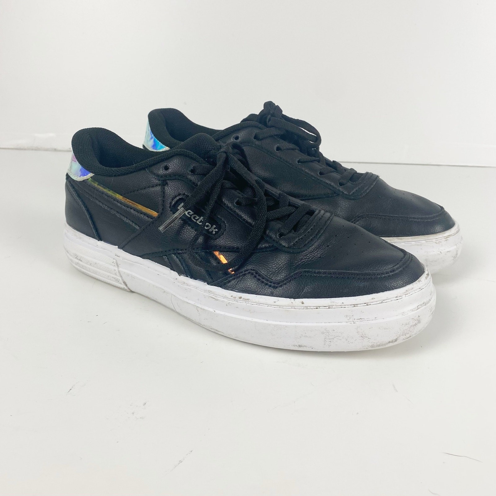 Reebok Classic Club C 85 Black Iridescent Sneakers Women’s Size 6