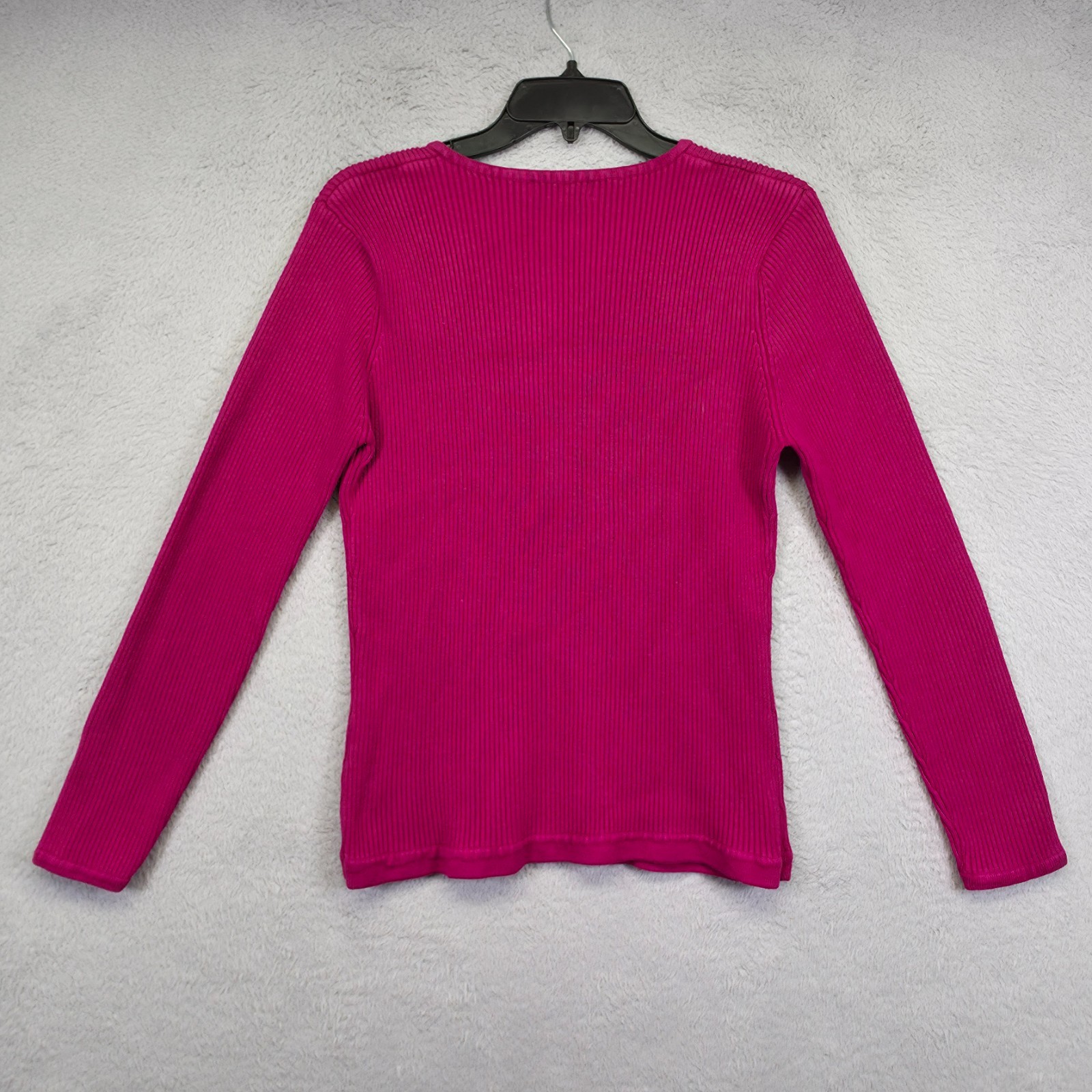 Picadilly Sweater Top Womens S Purple Ribbed Knit Stretch Fitted Y2K Minimalist