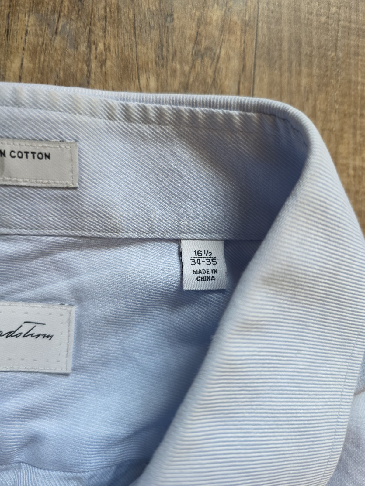 John W. Nordstrom – Trim Fit Egyptian Cotton Dress Shirt – 16.5 34/35 – Blue
