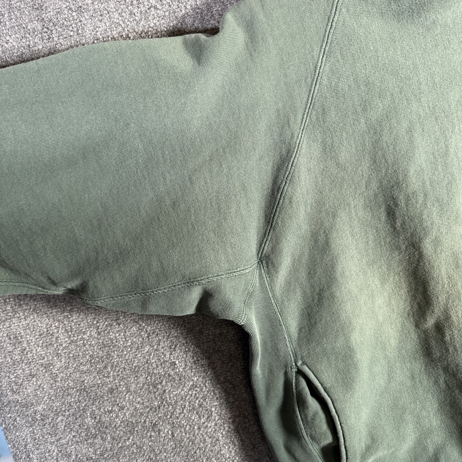 Vintage Champion Reverse Weave Sweatshirt Large Green 90s Side Pockets Gusset