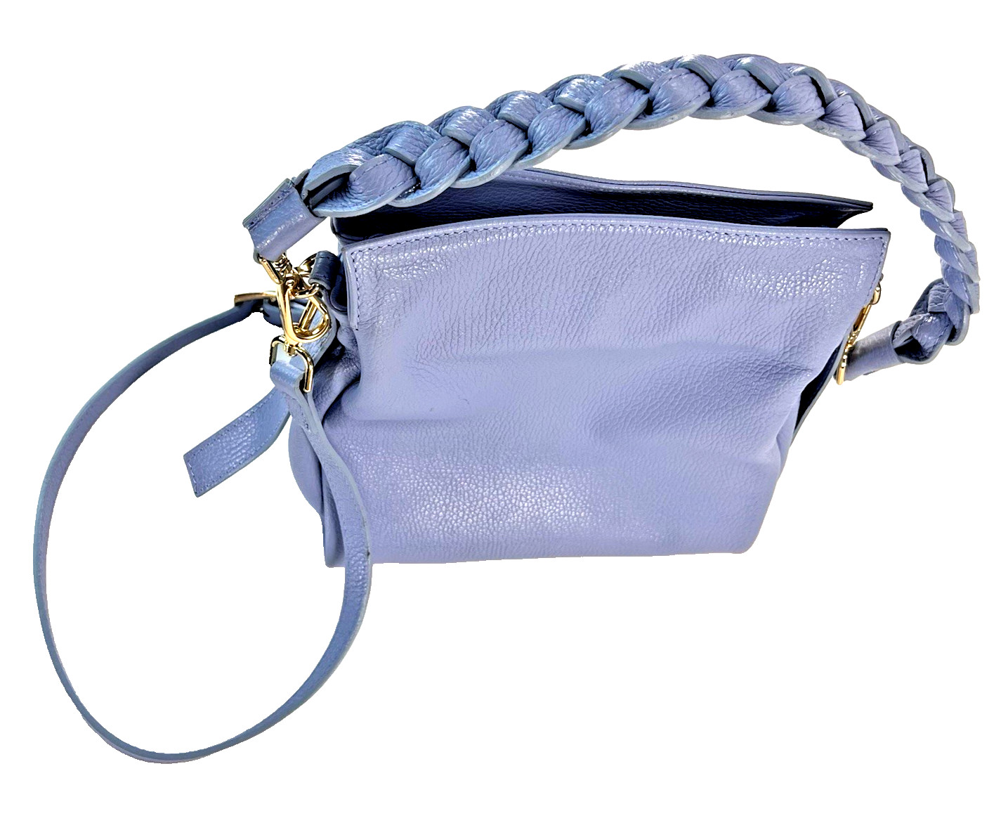 NEW! Italian Genuine Pebbled Leather Purse Combination Handbag/Crossover Design
