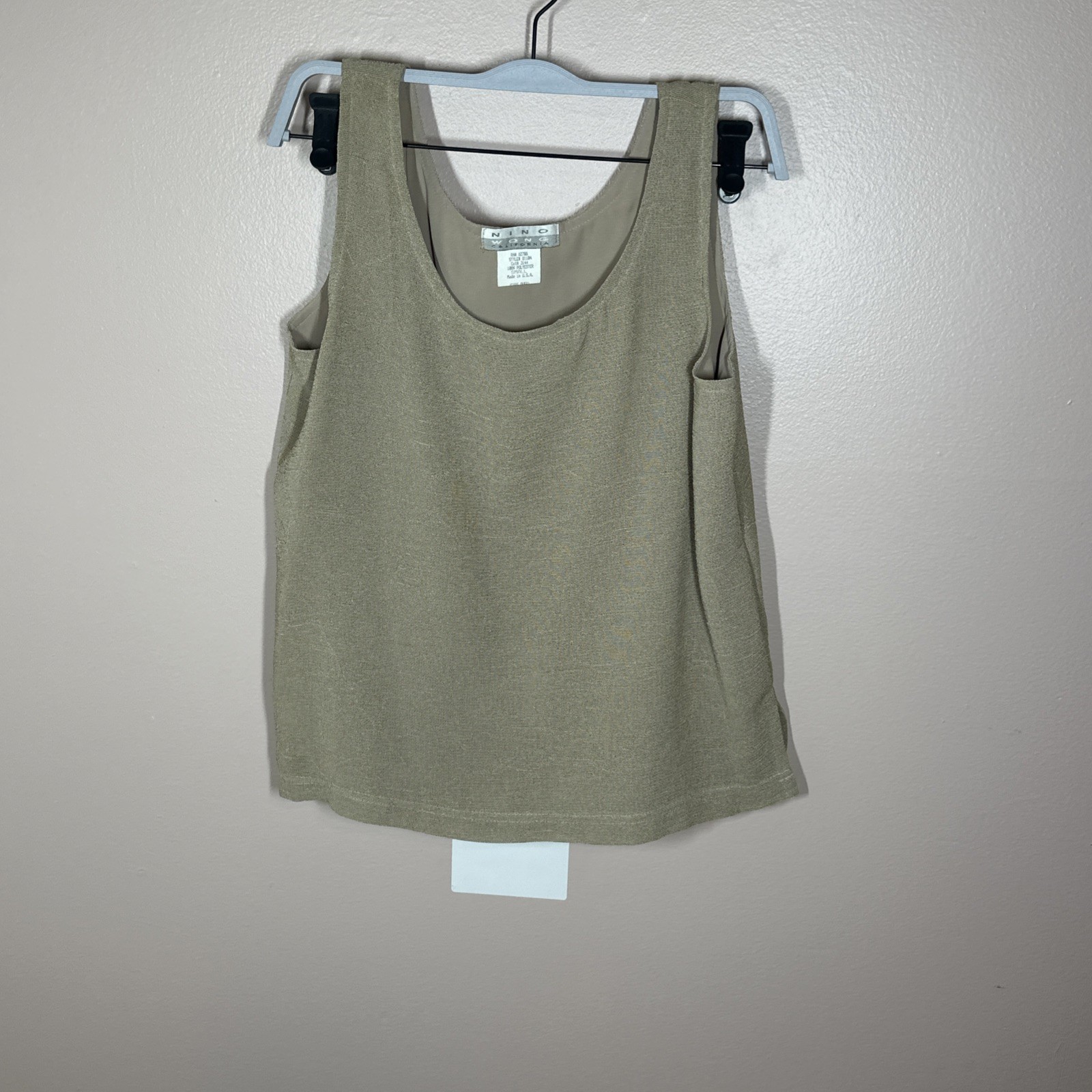 Nino Wong California Women’s S Gold/Taupe Sleeveless Tank Top Knit Layer