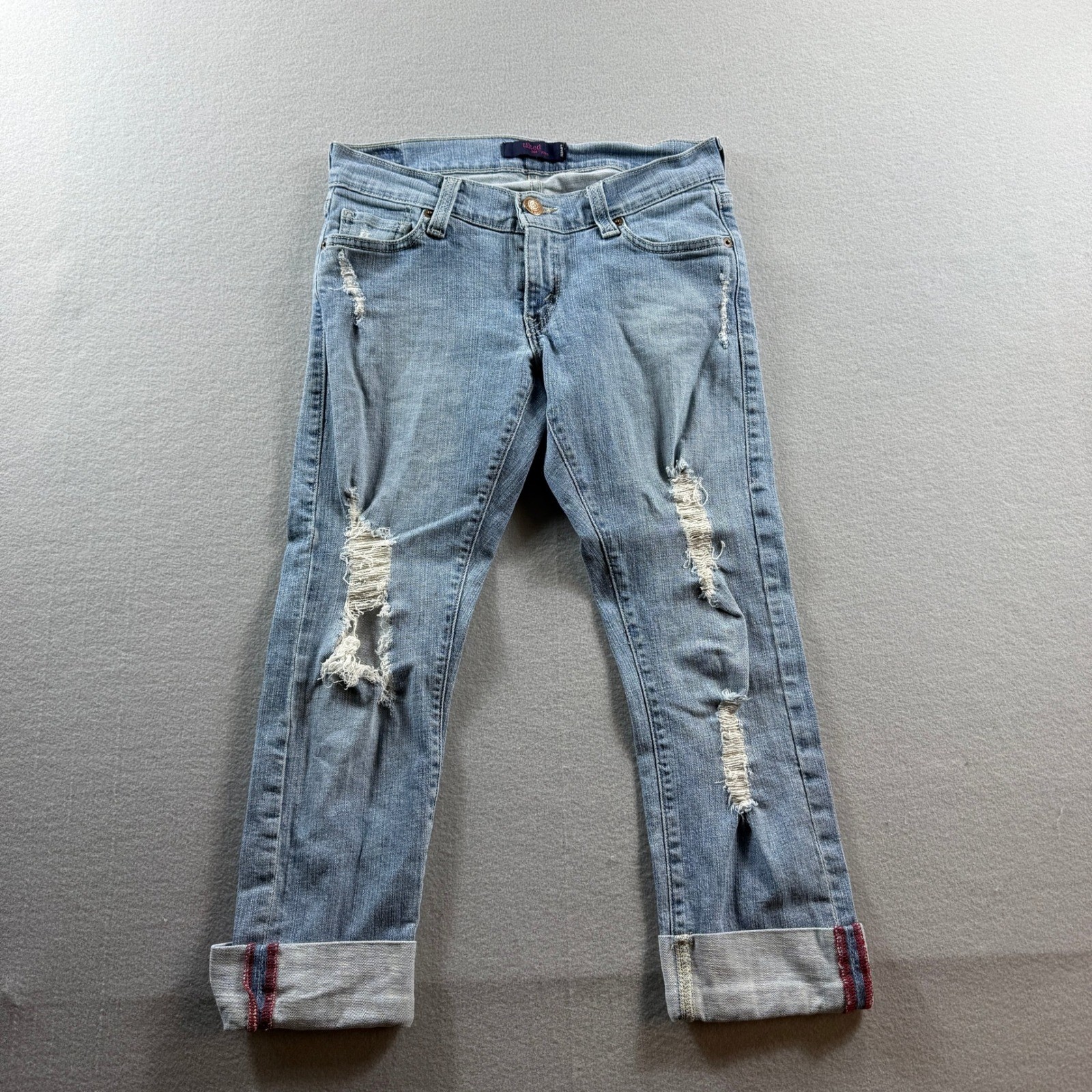 Levi’s Tilted 504 Jeans Womens 3 Blue Distressed Straight Leg