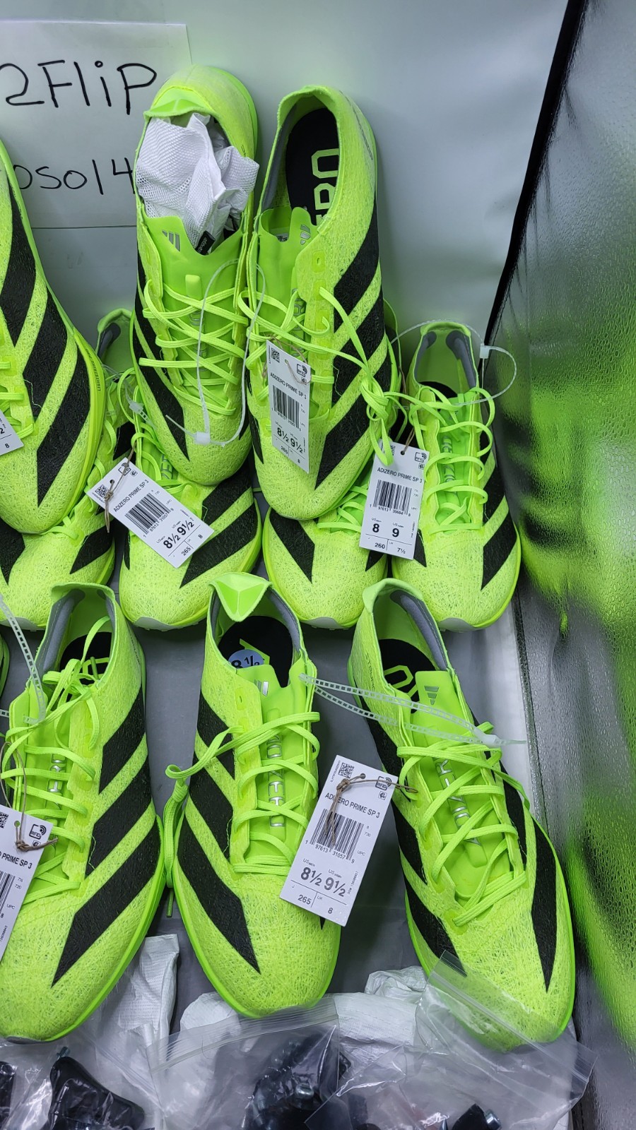 (8) Pair Lot New! Adidas Adizero Prime SP 3 Track Spikes Sizes 8, 8.5 IH5800