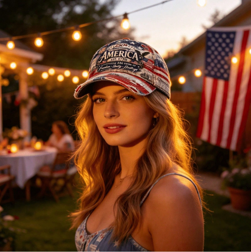 USA 250th Anniversary Hat 1776-2026 Patriotic American Flag Cap