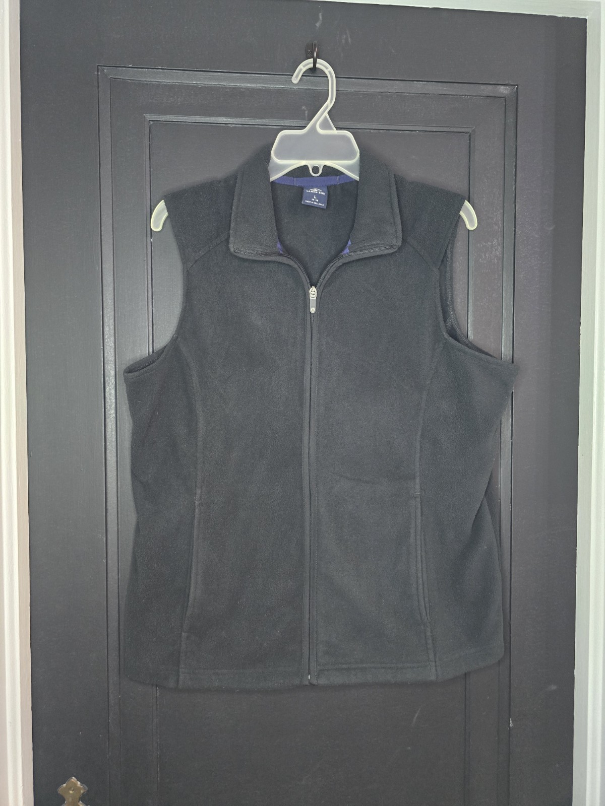 Lands’ End Women’s Size Large (14-16) Blue Fleece Full Zip Vest