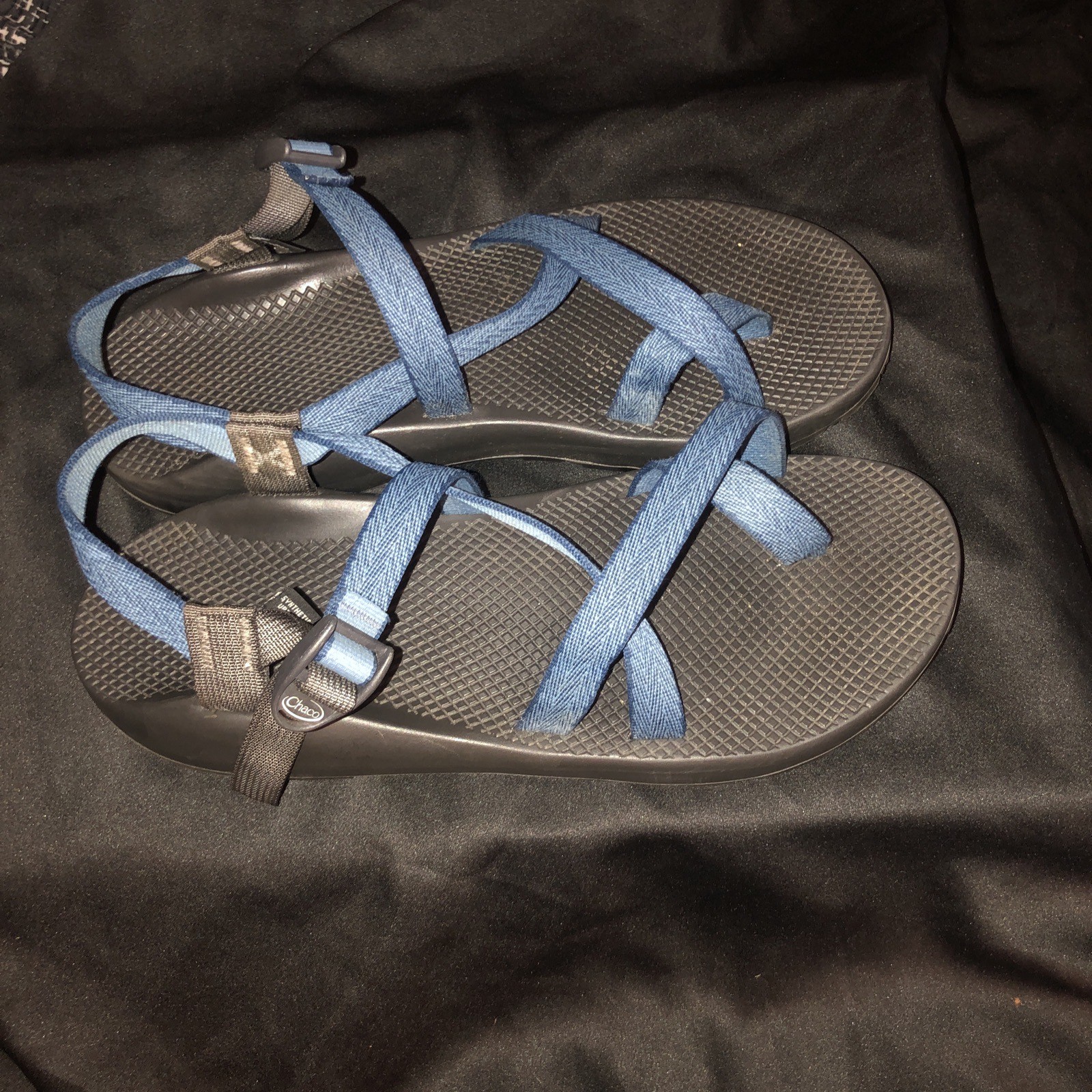 Mens Chaco Sandals Hiking Walking Waterproof Blue Vibram Sole Size 15 Usa Made