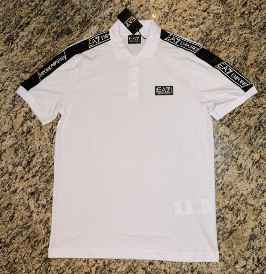 EMPORIO ARMANI $125 Polo Shirt White EA7 Logo AUTHENTIC NEW Sizes M-3XL