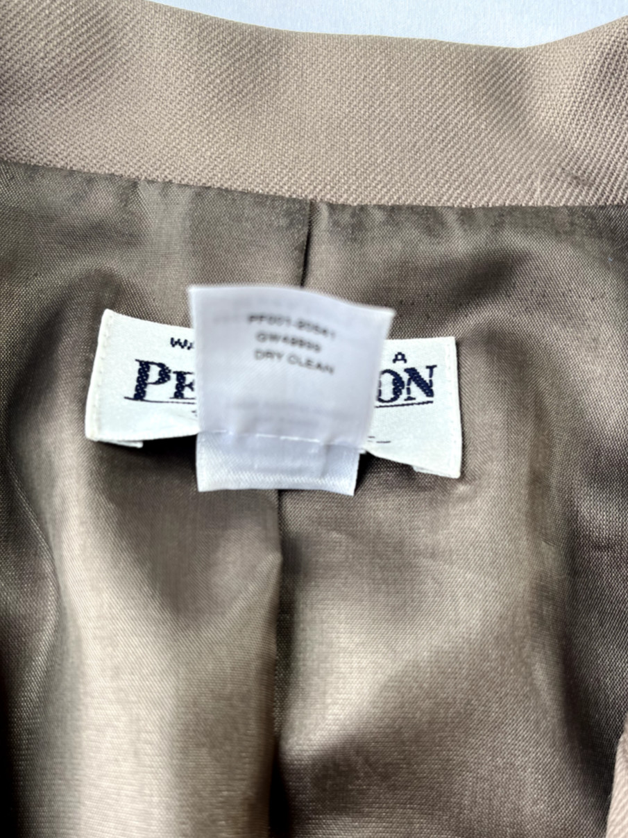 Pendleton Blazer Women’s Size 14 Petite Beige 100% Virgin Wool Dressy Career