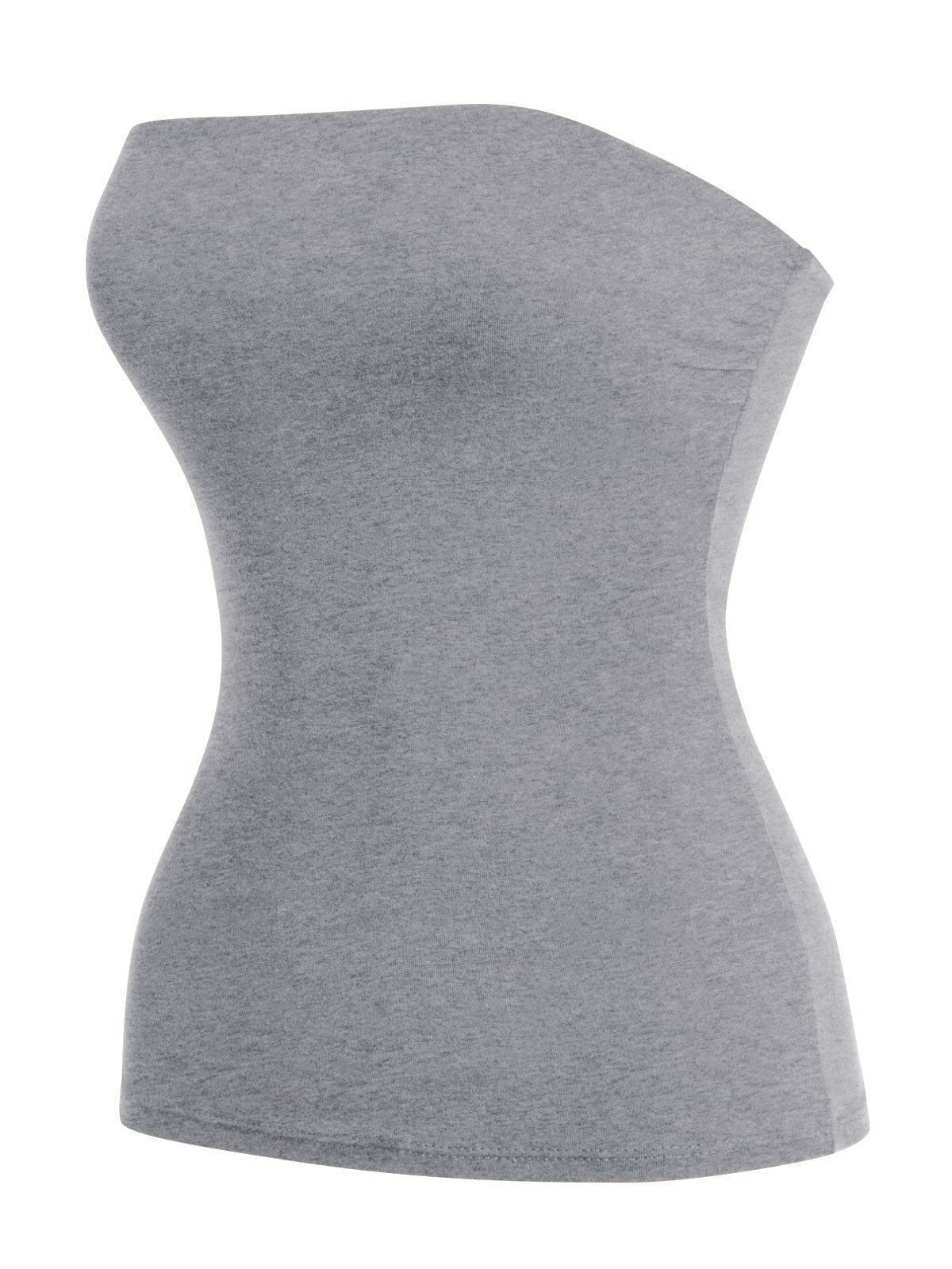 MixMatchy Basic Solid Stretchy Cotton Long Bandeau Tube Top