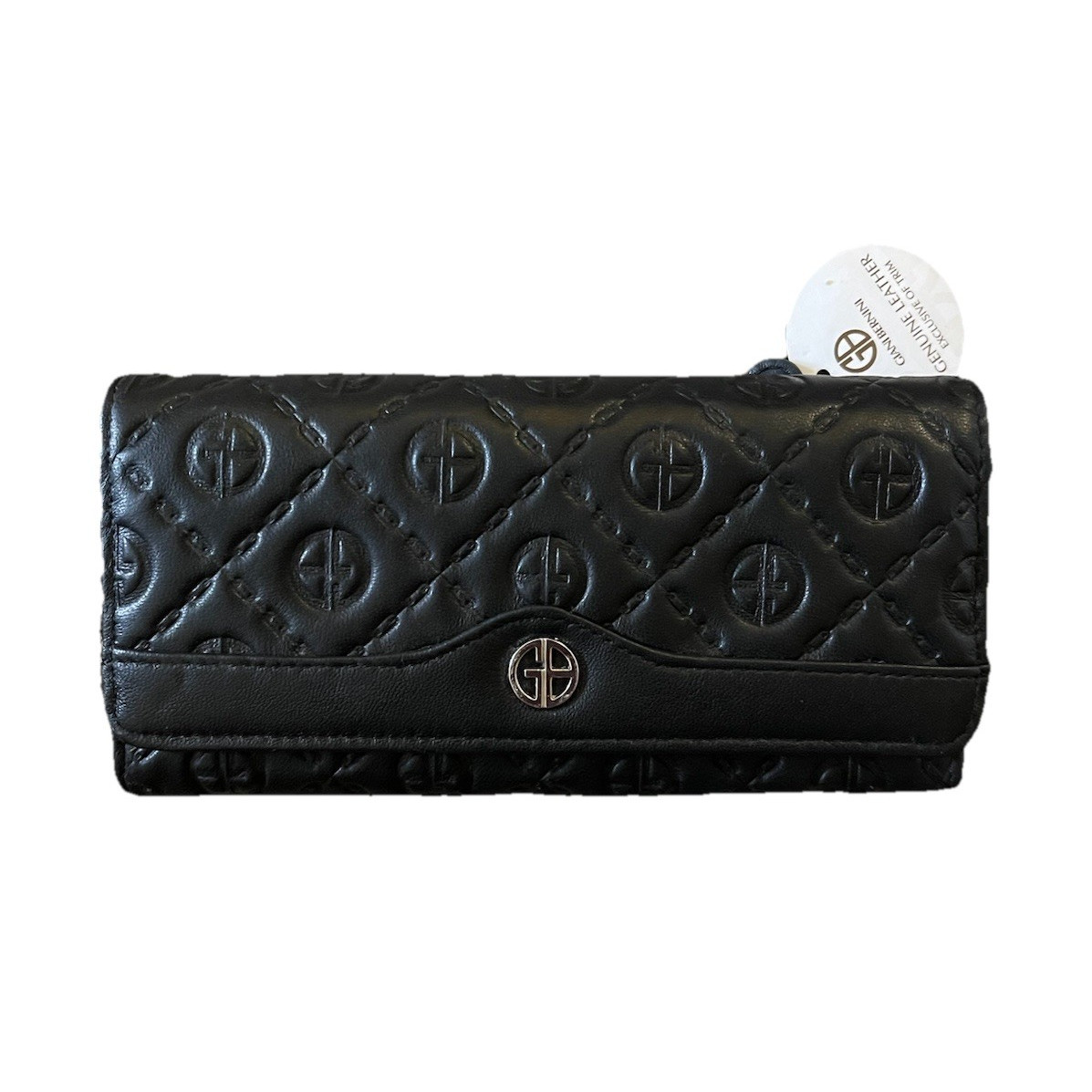 Giani Bernini Black Women’s Checkbook Zip-Around Wallet w/ID Window, Cards