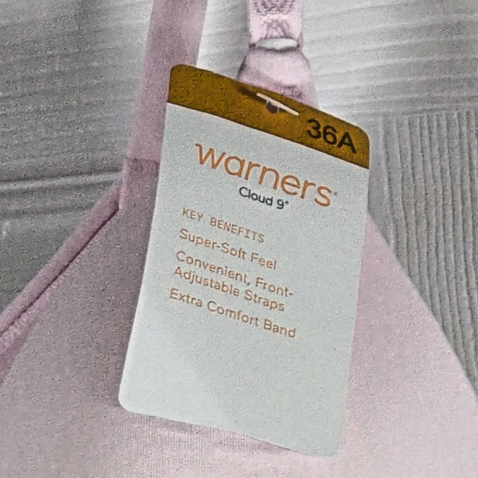 NWT Warners Cloud 9 Super Soft Comfort Bra Pale Pink 1269 Wireless Lightly Lined
