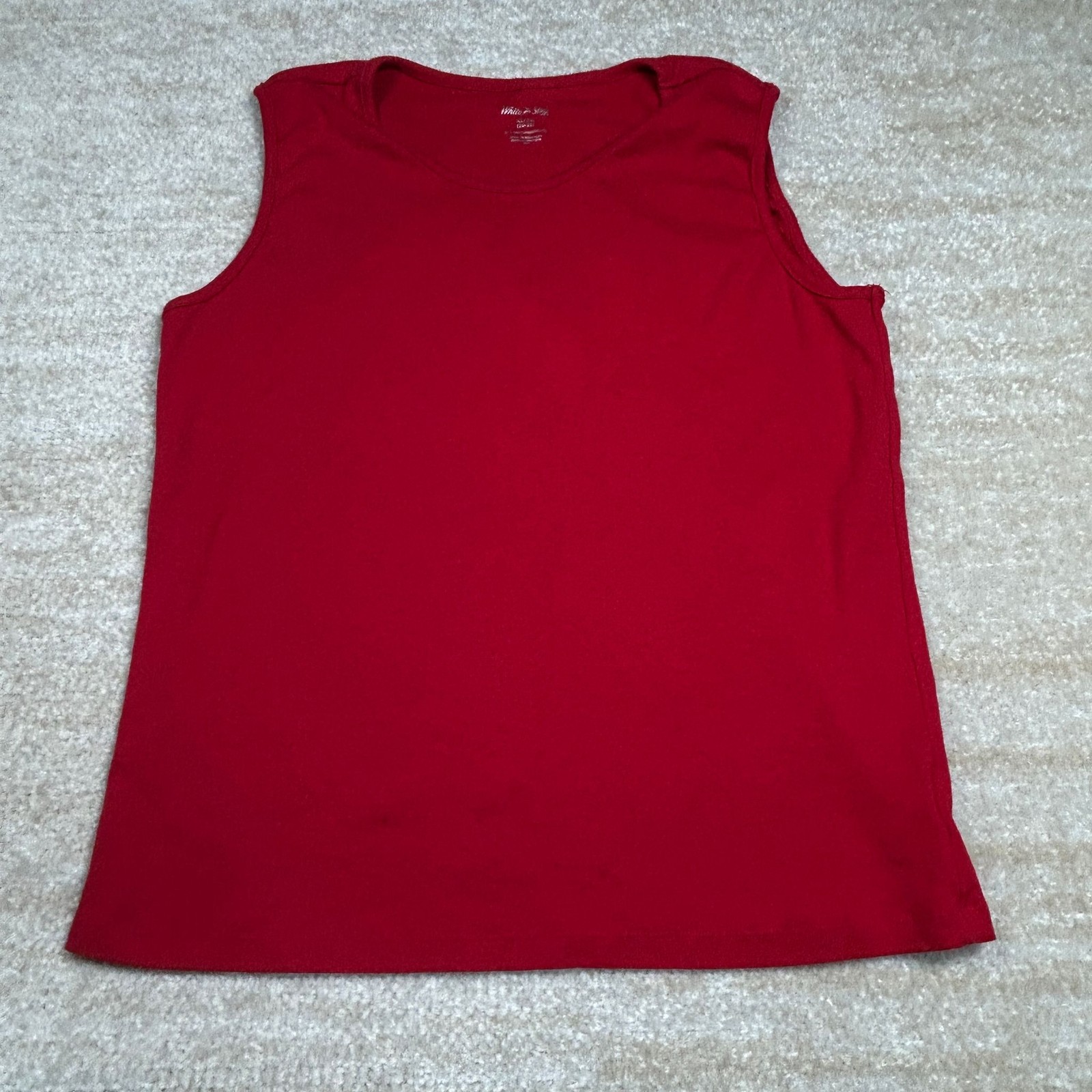 White Stag Tank Top Womens XL (16-18) Brilliant Red 100% Cotton Sleeveless Shirt
