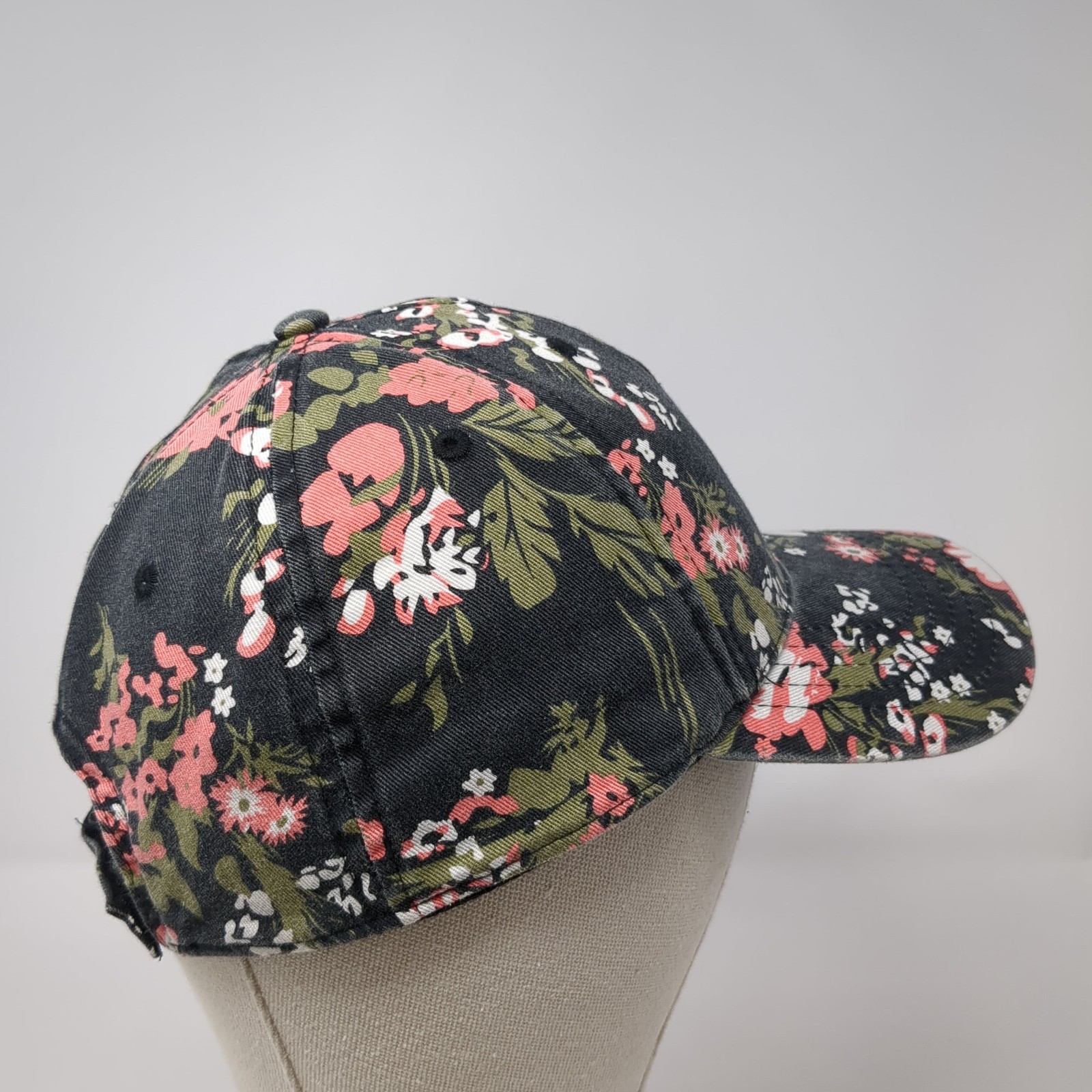 Floral Print Strapback Baseball Cap Multicolor One Size Adjustable 6 Panel Blank