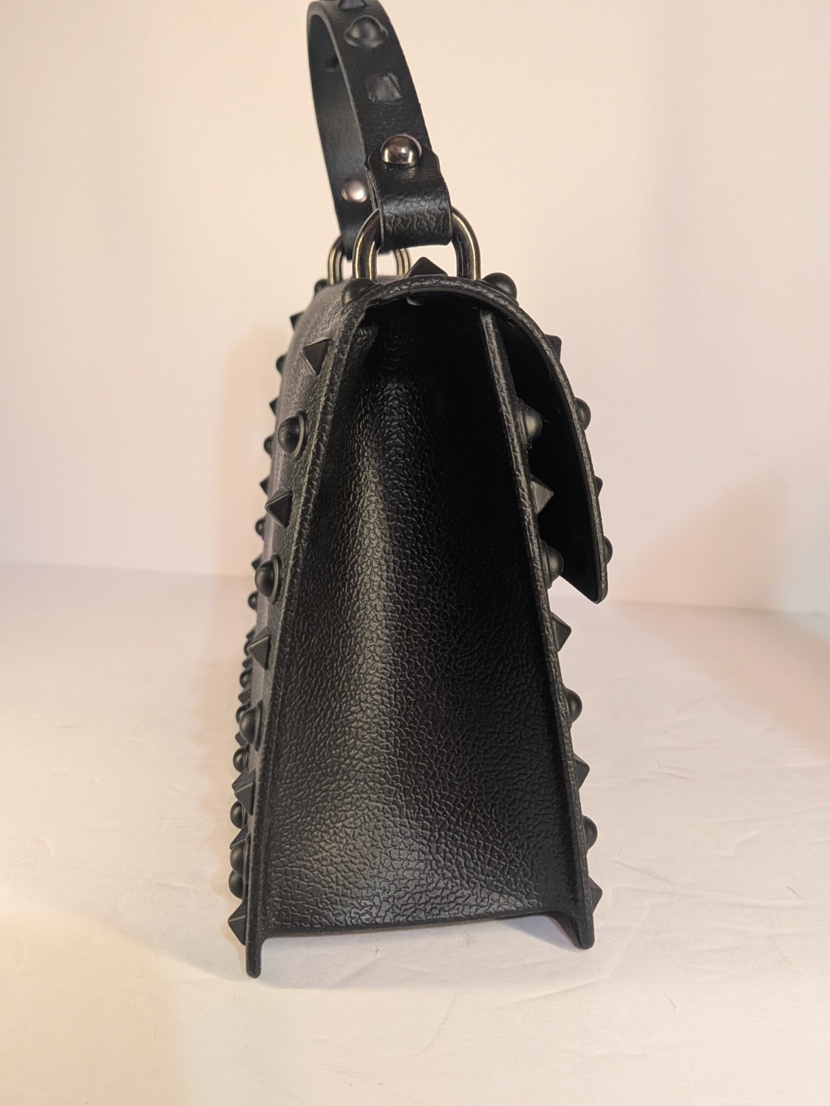 Goth Matte Black Studded Jelly Rubber Purse