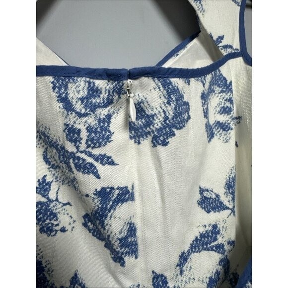 Jessica Simpson‎ Retro Blue White Floral Tie Back Dress Size 4