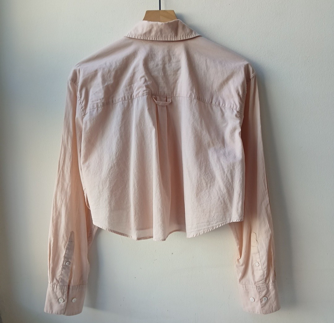 Acne Studios Crop Button Front Shirt Light Pink Women’s EU 36 US 4