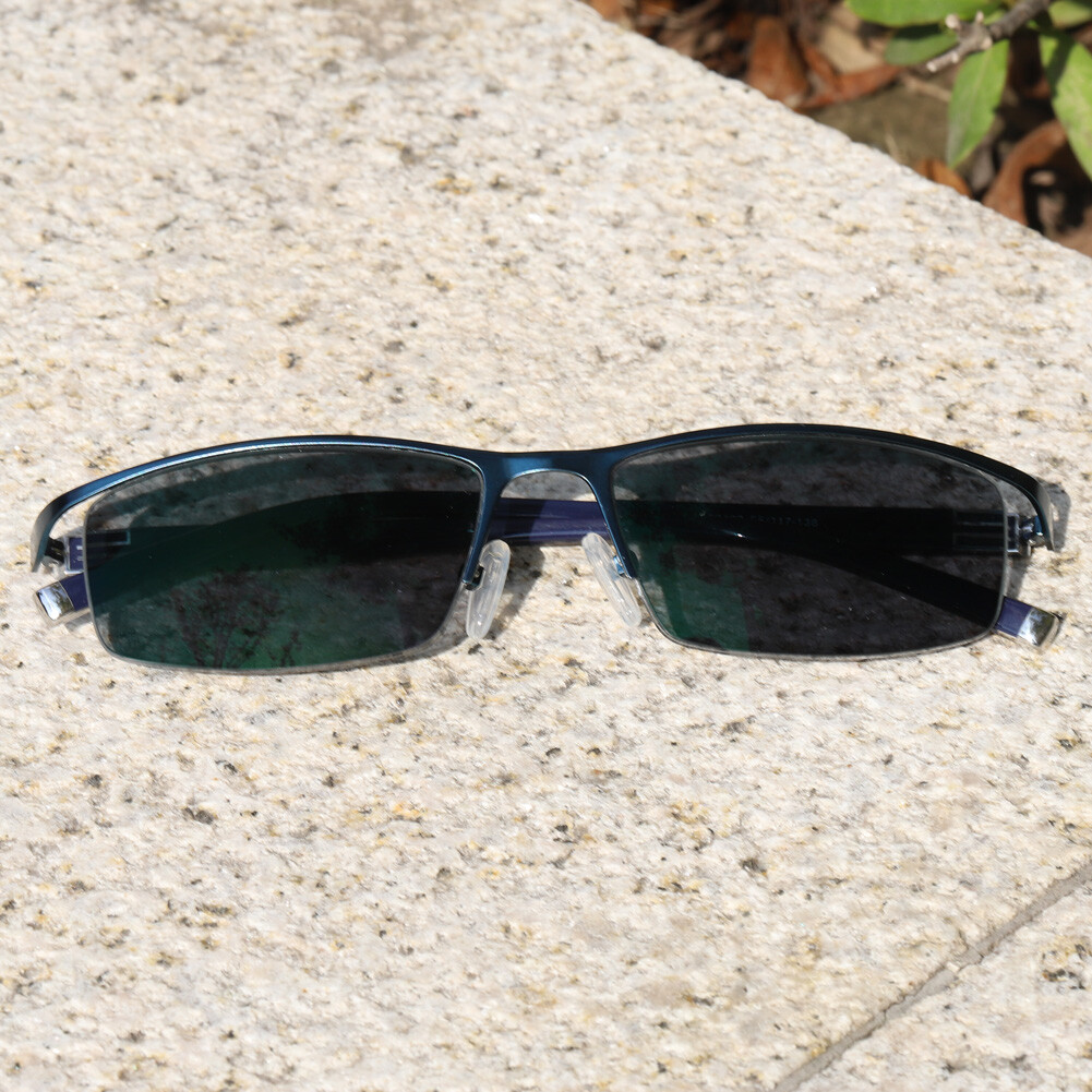 Classic Men Semi Rimless Photochromic Single Vision Reading Glasses +0.00~+4.00