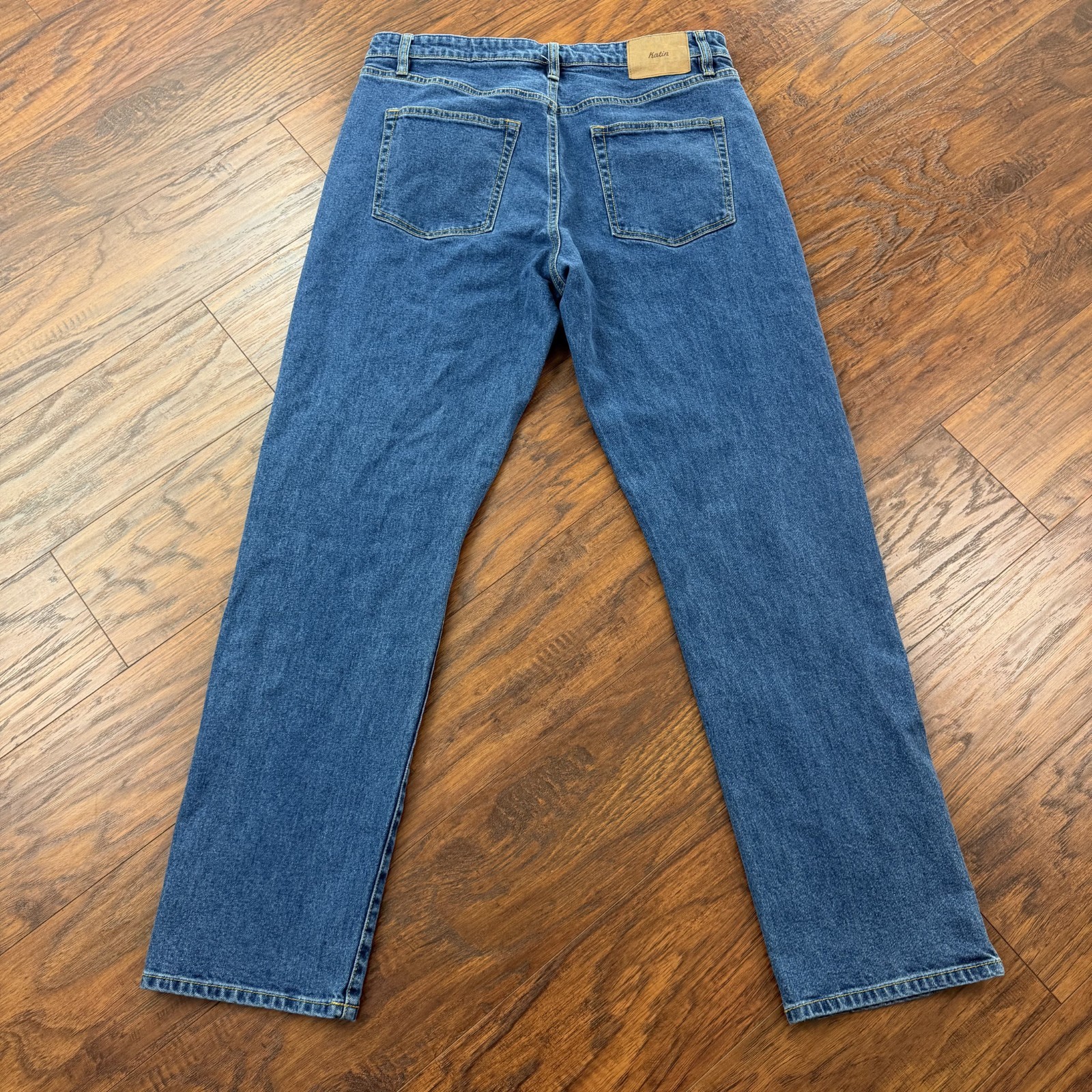 Katin Jeans Mens 34 Straight Mid Rise Medium Wash Denim Stretch Classic Ren 57