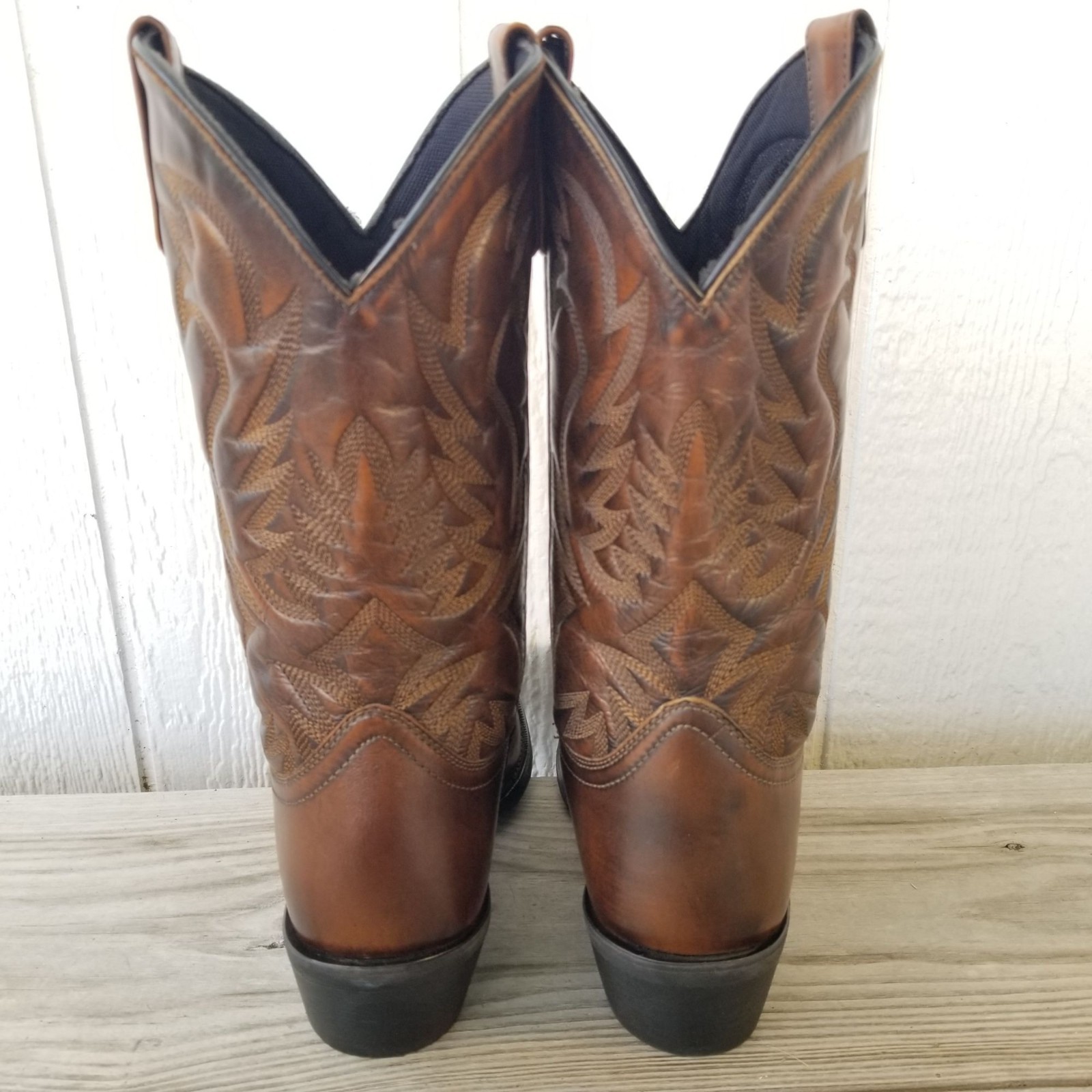 Laredo Lawton Mens Mahogany Brown Leather Western Performance Boots 9 D 68444