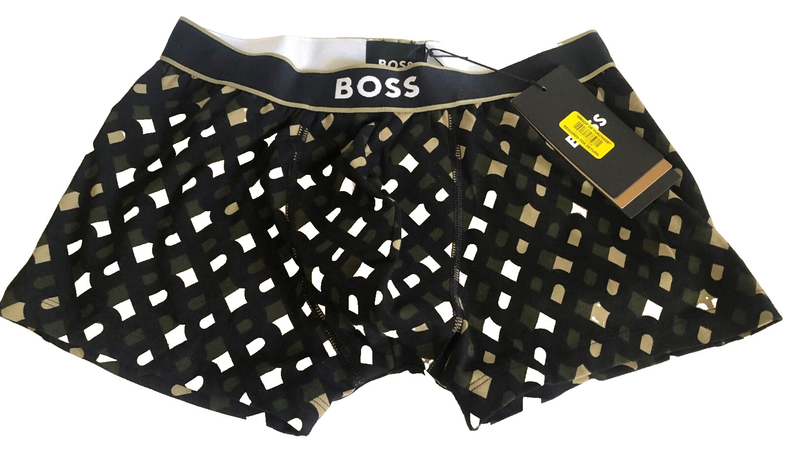 NWT Hugo Boss 24 Print Black 2.25″ Inseam Essential Trunks S