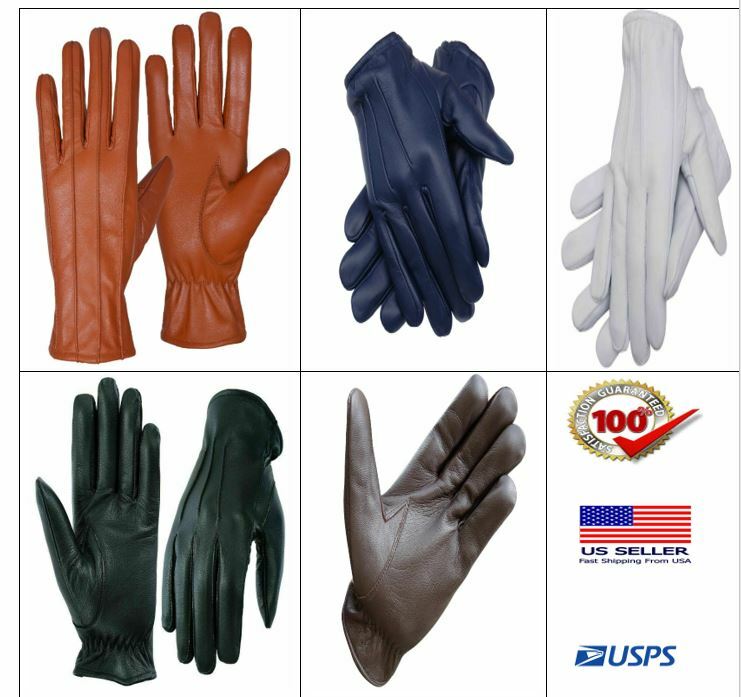 Unisex unlined Police Dressing Driving Fashion soft Sheep 100% Leather Gloves