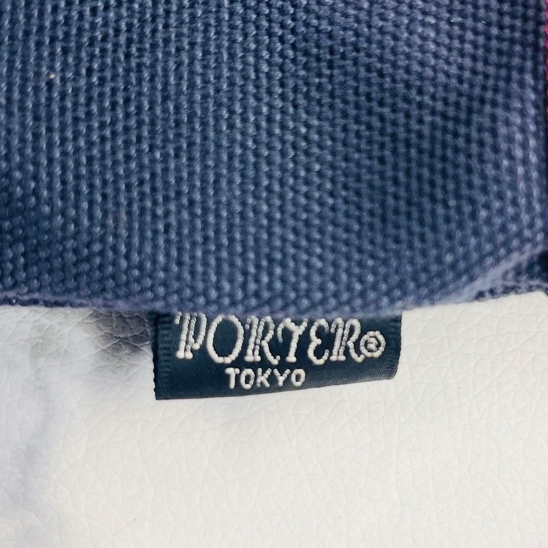 Porter Tote Shoulder 2WAY Reversible Navy Check