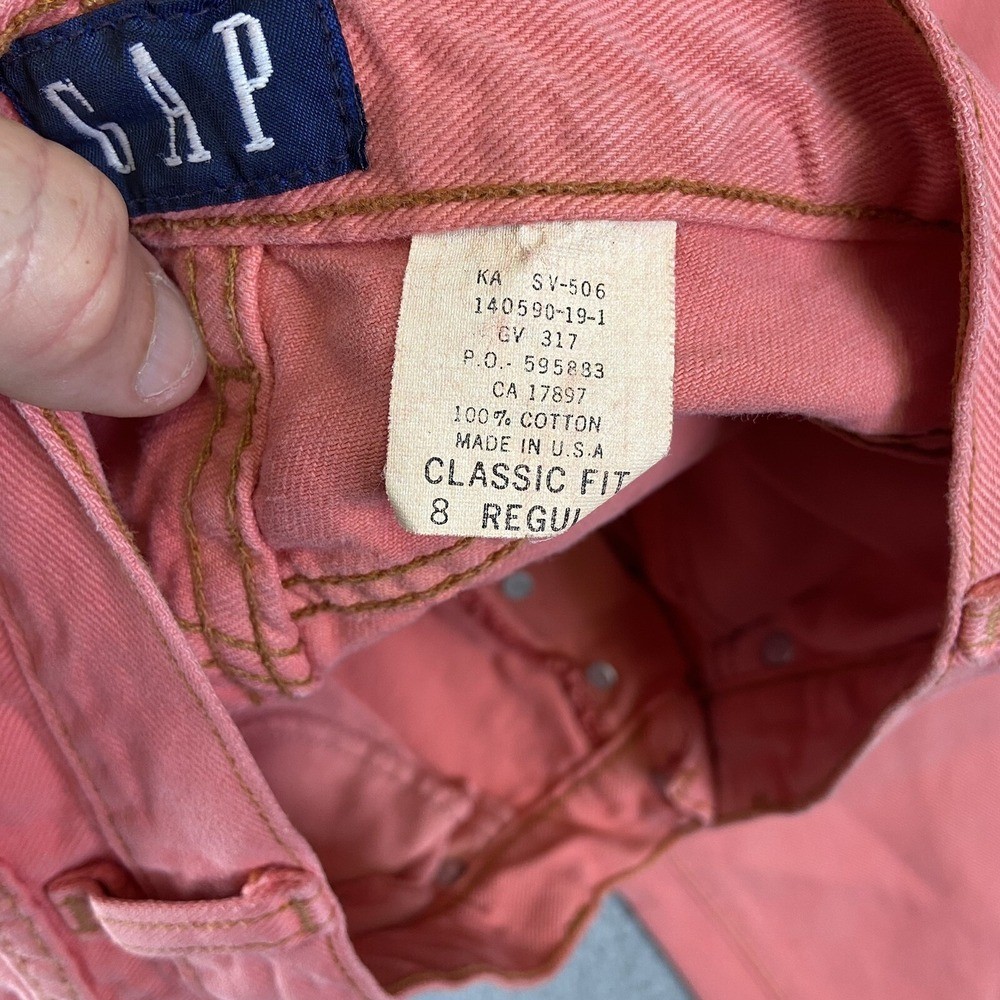 Vintage Gap Jeans Womens 8 Regular Coral Pink High Rise Classic Fit Made in USA
