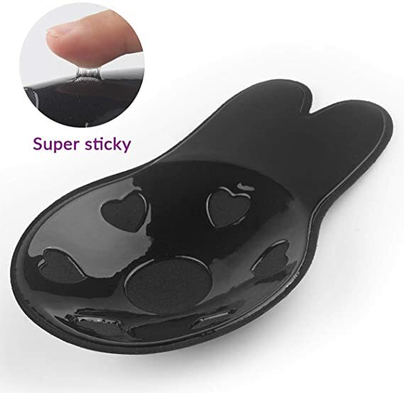Silicone Bra Self Adhesive Push Up Strapless Pasties Cover Breast Lift- Black