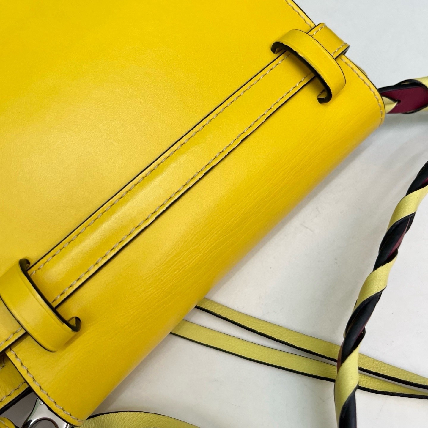 Loewe Pre-Owned Authentic Saddle Bag Yellow 19*13*9 Free Tracked Shipping