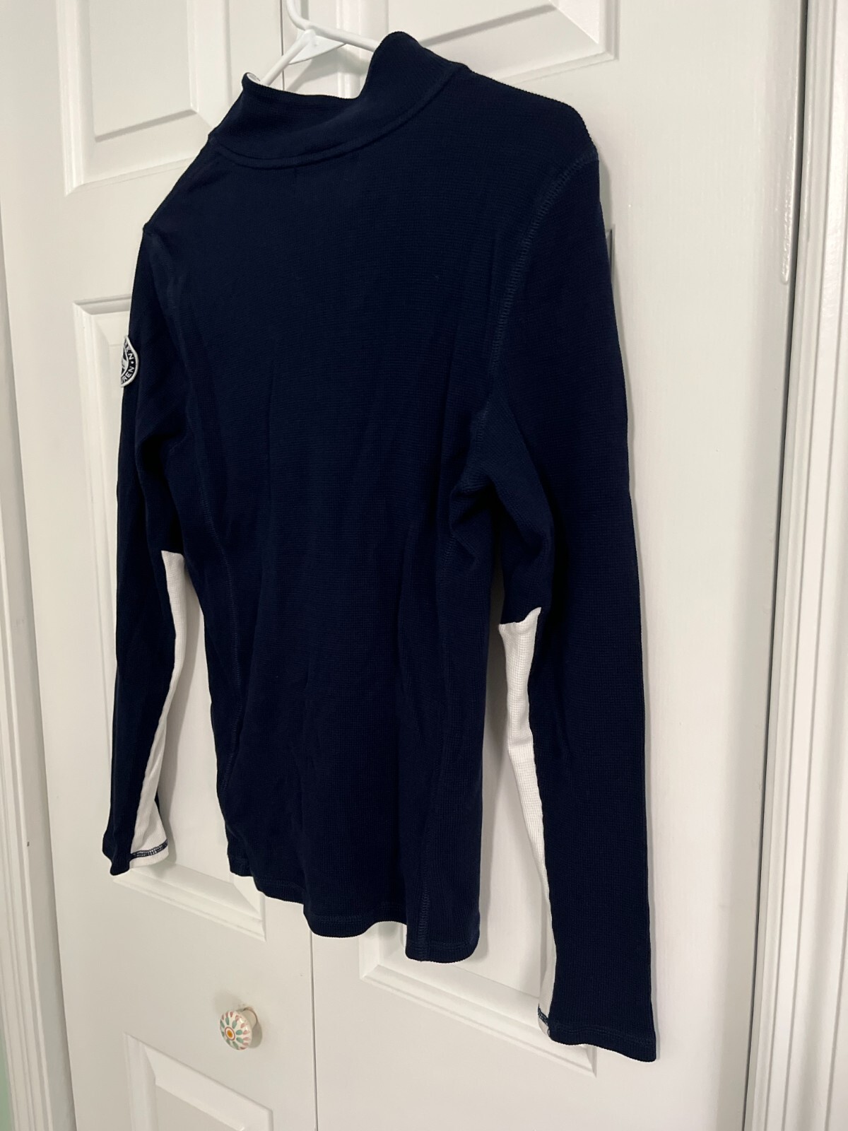 Ralph Lauren Active wear pullover Womens Petite Large Navy Yellow Logo Ladies
