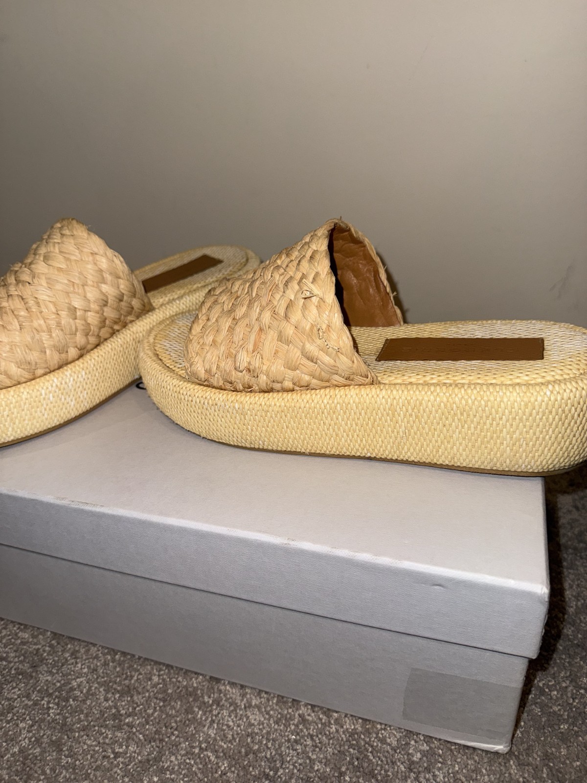 Clergerie Paris Women’s Platform Sandal Ajoe Raffia EU38.5 US8