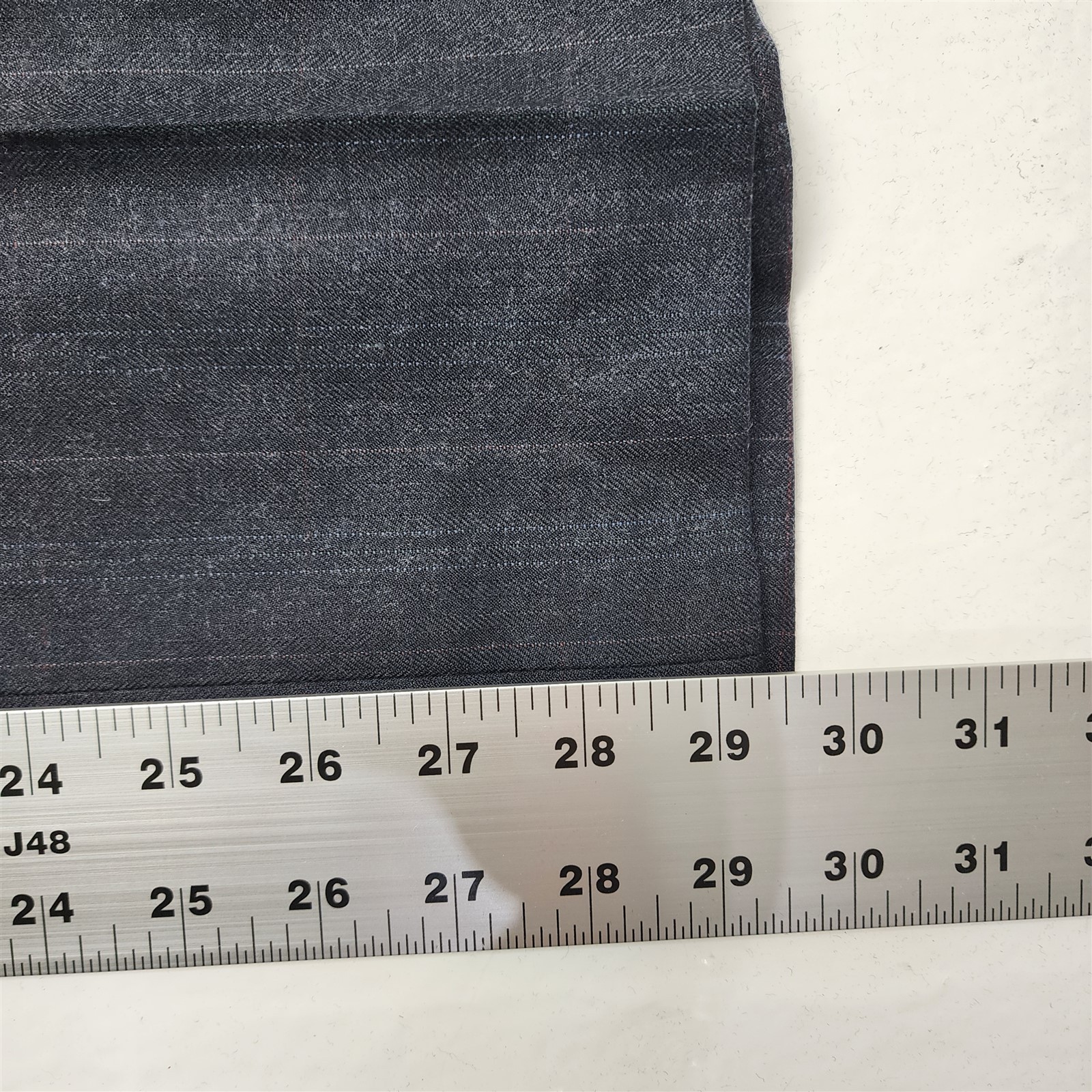 Vtg Old Money 28×30 Dark Gray Herringbone Check Wool Tweed Flat Front Mens Pants
