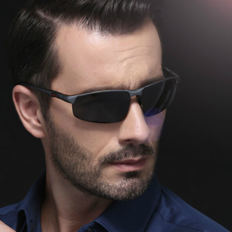 Aluminum Polarized Photochromic Sunglasses Men Chameleon Driving Sports Glasses