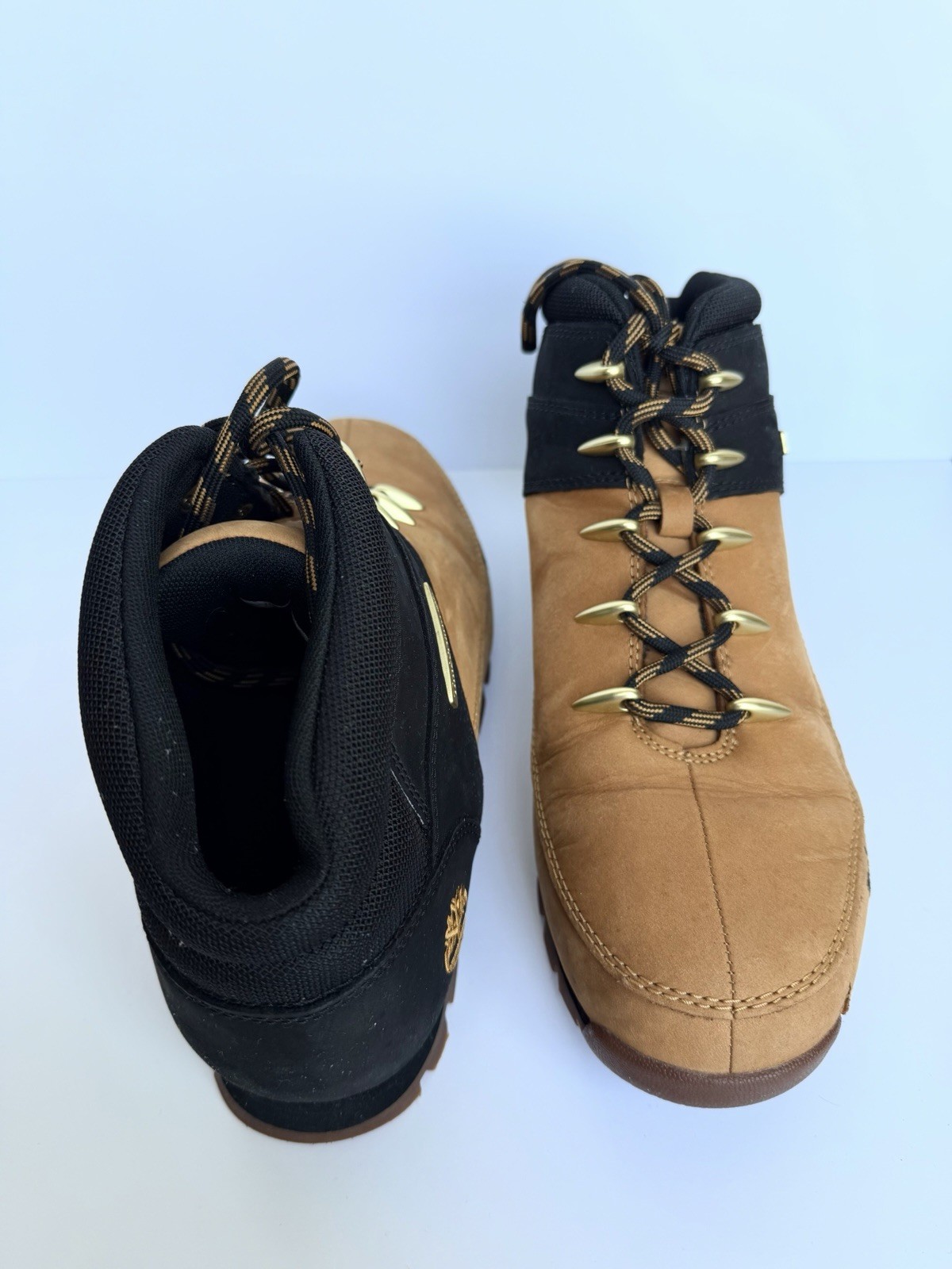 Timberland Men’s Hiker Ankle Boots Leather Beige/Black Lace-Up US 11.5