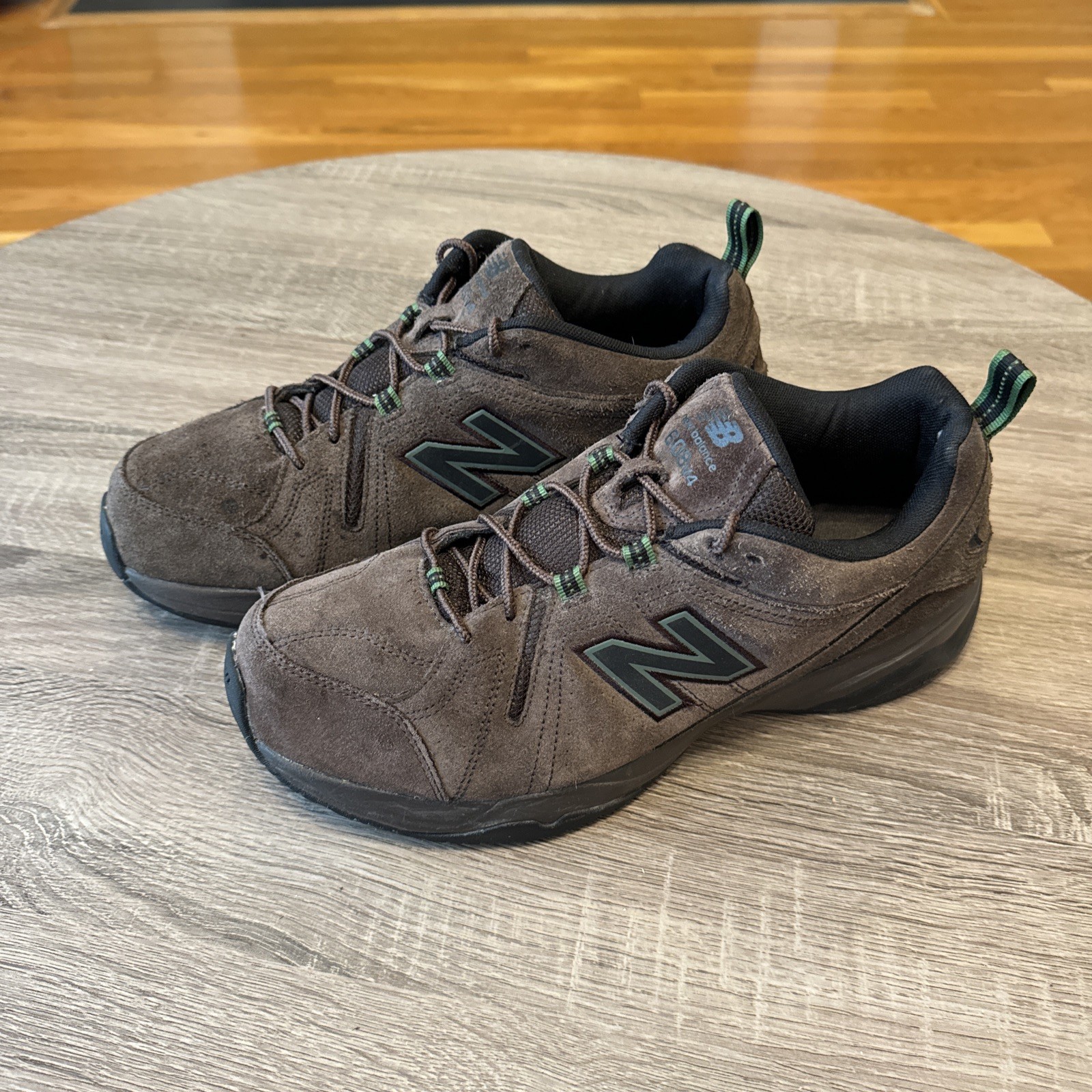 New Balance Men’s 608 V4 Brown Suede Shoes Sneakers Green MX608V4O Size 10 2E