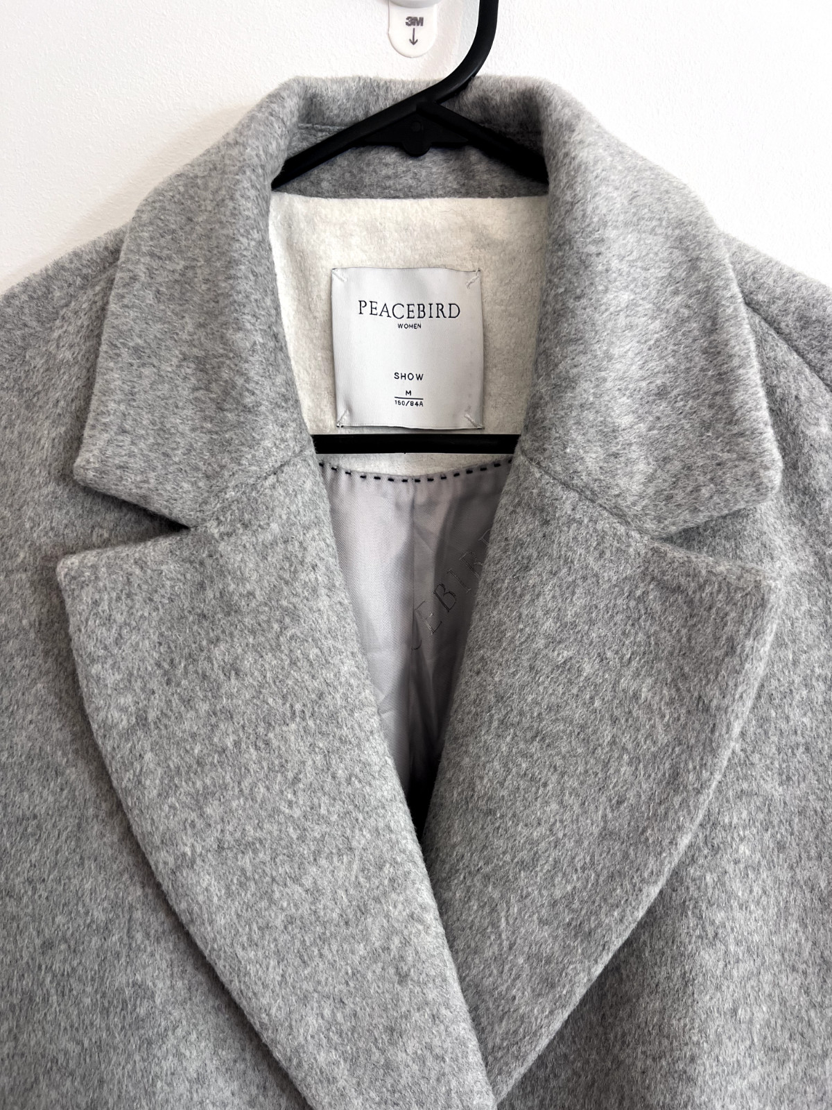 Peacebird Womens Wool Coat Blue, Black and Grey – Size M