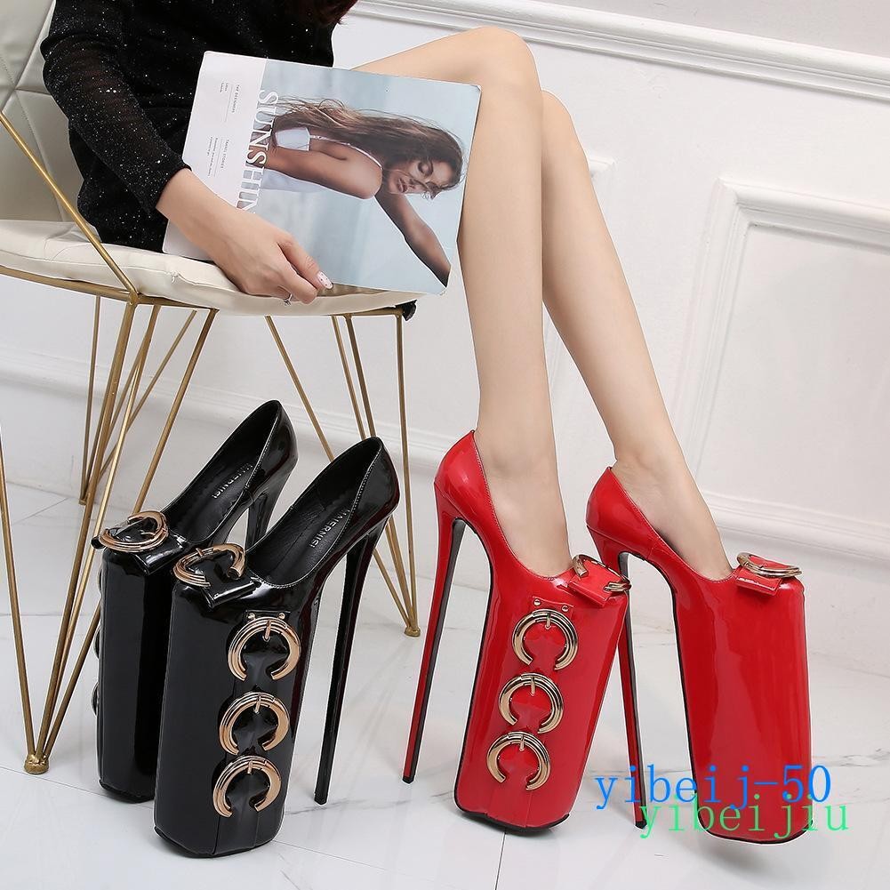 Womens Cosplay Performance Shiny Super High Heel Platform Crossdresser Shoes New