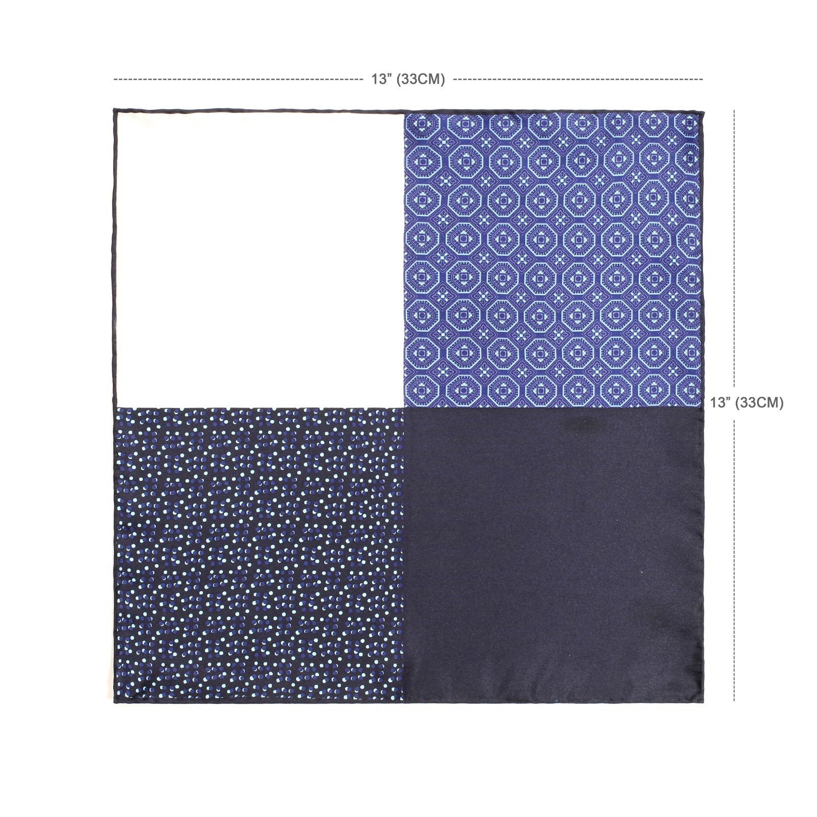 Men’s Silk Handkerchief Paisley Dot Pocket Square Suit Handkerchief 33cm 13in