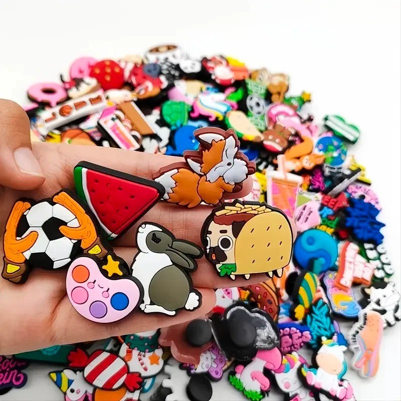 30 Pcs Mixed Pvc Shoe Charms Lot Different Charms Fit For Croc Clog Sandals USA