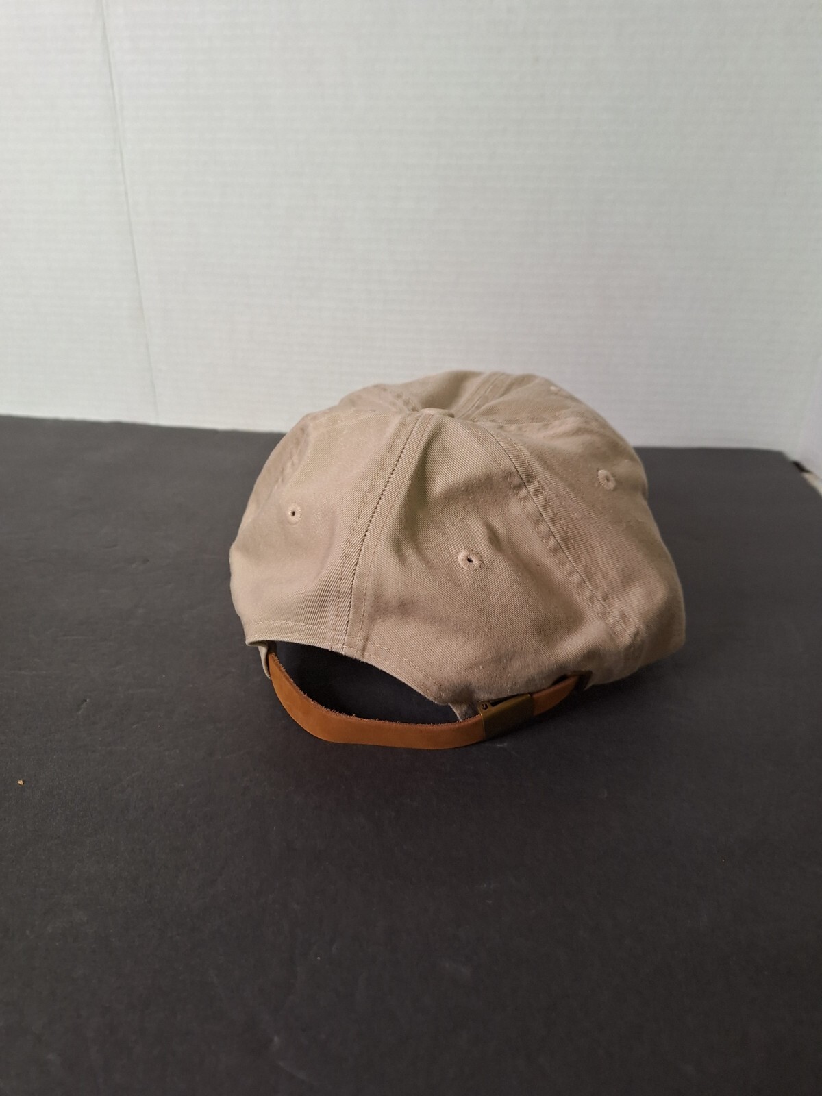 Vintage Baseball Cap Falcon Headwear Ivory/Khaki Denim Hat Leather Strap NOS
